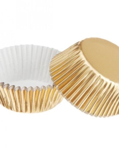 Gold Foil Mini Cupcake Cases 75pk