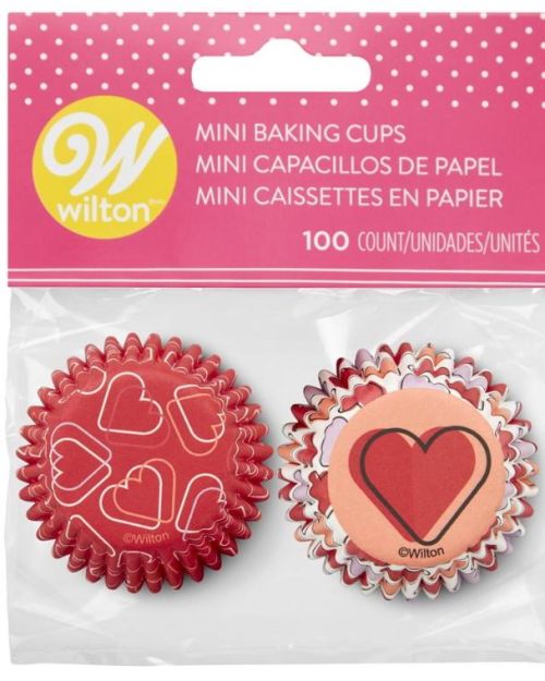 Wilton Hearts Mini Cupcake Cases 100pk