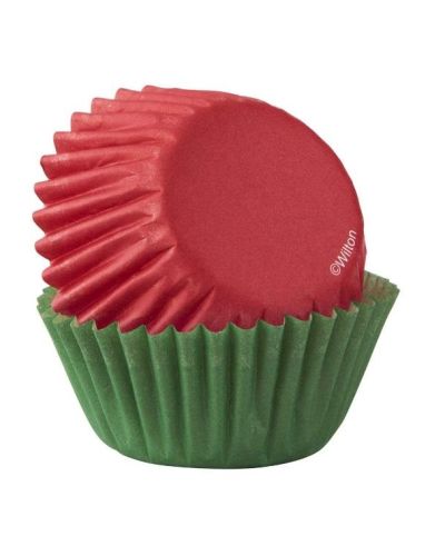 Wilton Mini Cupcake Cases – Red & Green 100pk