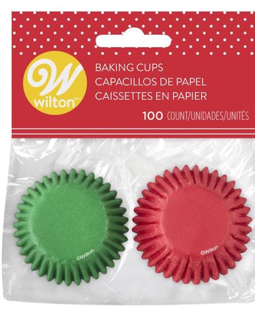 Wilton Mini Cupcake Cases – Red & Green 100pk