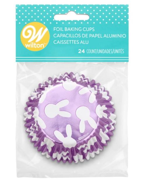 Wilton Purple Bunnies Foil Cupcake Cases 24pk