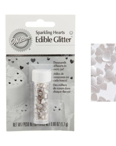 Wilton Edible Glitter Hearts – Silver