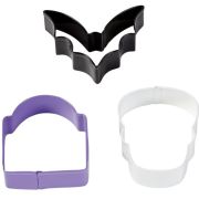 Wilton Skull Tombstone Bat 3pce Cookie Cutter Set