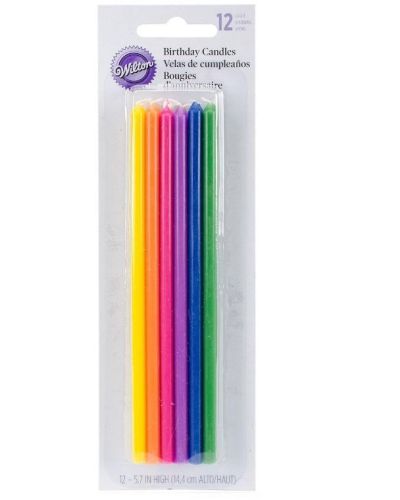 Wilton Tall Multicolour Candles 12pk