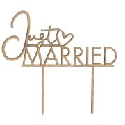 Wooden Just Married Cake Topper