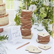Botanical Wedding Wooden Stacking Heart Guest Book Alternative