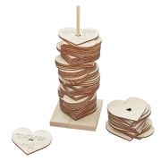 Botanical Wedding Wooden Stacking Heart Guest Book Alternative