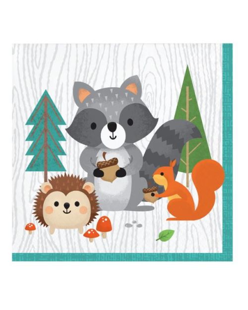 Woodland Animals Beverage Napkins 16pk