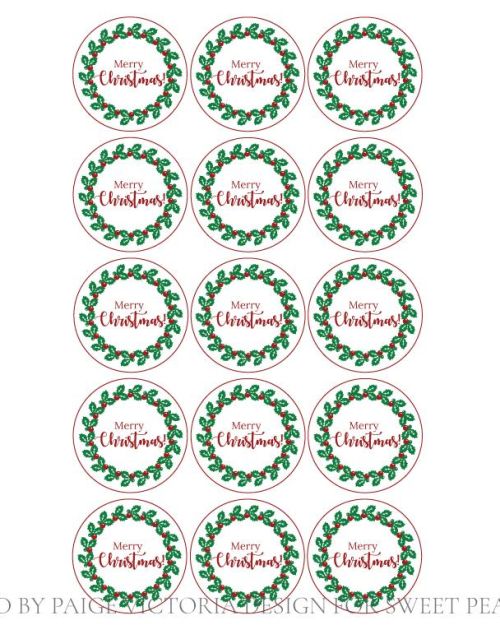 Traditional Christmas Edible Cupcake Toppers
