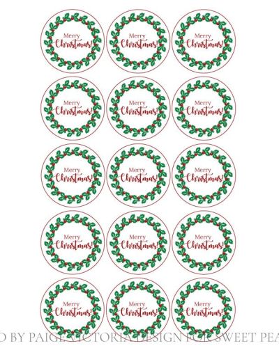Traditional Christmas Edible Cupcake Toppers