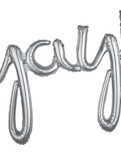 Script Balloon Silver Yay