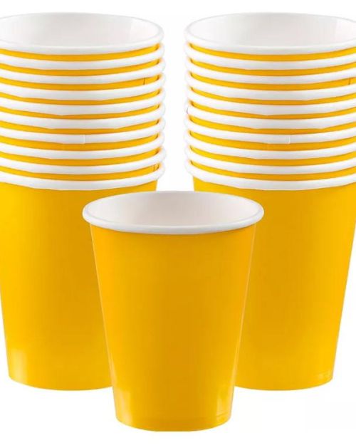 Paper Cups 20pk -Yellow