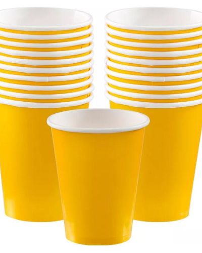 Paper Cups 20pk -Yellow